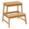 Scaun trepte 5Five Bamboo cu 2 niveluri, bambus, 43x43x47 cm, natur Household NewTrend