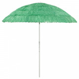 VidaXL Umbrelă de plajă Hawaii, verde, 240 cm