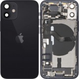 Capac Baterie Apple iPhone 12 mini, Cu Carcasa Mijloc, Full Parts, Negru, Swap