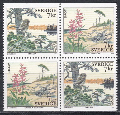 Suedia 1999 - EUROPA - Rezervații și parcuri naturale, MNH foto