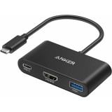 Cumpara ieftin Anker Docking Station 3, in, 1 , HDMI 4K, USB 3.2 Gen1 A 2, PD 100W, gri , A8339HA1