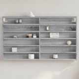 vidaXL Dulap cu vitrină, sonoma gri, 100x8,5x58 cm, lemn prelucrat