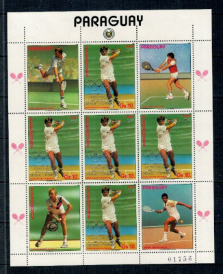 Paraguay 1987 - Tenis, Jocurile Olimpice, supr., KLB neuzat foto