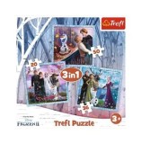 Cumpara ieftin Puzzle Trefl 3 in 1 - Frozen: Regatul de gheata