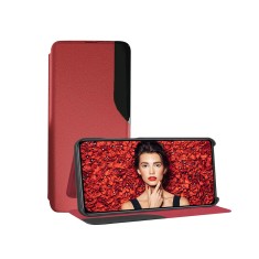 Husa tip carte compatibila samsung galaxy s23 fe, stand view, rosu foto