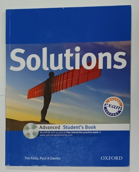 SOLUTIONS , ADVANCED STUDENT &#039;S BOOK by TIM FALLA and PAUL A . DAVIES , CD - ROM INCLUS , 2009