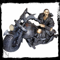 Statueta motocicleta Scrasnet de roti foto