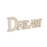 Decoratiune din lemn, mesaj Dream, 33.5x12.5 cm, ATU-089027