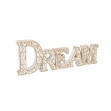 Decoratiune din lemn, mesaj Dream, 33.5x12.5 cm, ATU-089027, Oem