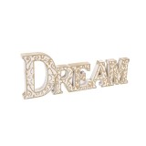 Decoratiune din lemn, mesaj Dream, 33.5x12.5 cm, ATU-089027