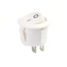 Intrerupator rotund cu doua pozitii ON-OFF, 22 mm, alb