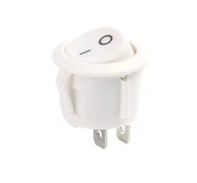 Intrerupator rotund cu doua pozitii ON-OFF, 22 mm, alb foto