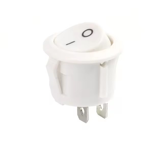 Intrerupator rotund cu doua pozitii ON-OFF, 22 mm, alb