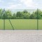 vidaXL &Icirc;mprejmuire din S&acirc;rmă Sudată cu 7 St&acirc;lpi Flanșați Verde 1,5x10 m Oțel