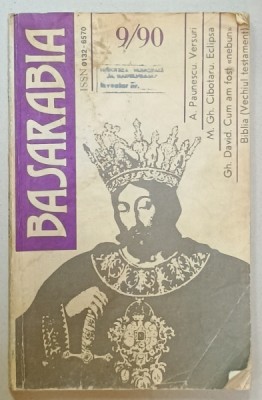 BASARABIA , REVISTA LITERARA SI SOCIAL POLITICA A UNIUNII SCRIITORILOR DIN R.S.S. MOLDOVA , NR. 9 , 1990 foto