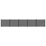 vidaXL Panou de Gardă 5 pcs WPC și Aluminiu Gri 3429469