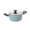 Cratita BergHOFF Slate, 20 cm, 2.9L, capac, Aluminiu, Sticla, Albastru HighLine Cooking