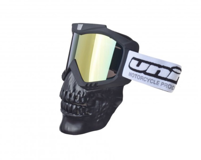 Ochelari motocross/atv/enduro Unit, model masca craniu, culoare rama negru, lent... Cod Produs: MX_NEW AB361015B