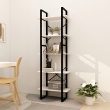 Cumpara ieftin Bibliotecă cu 5 rafturi, alb, 60x30x175 cm, lemn masiv de pin