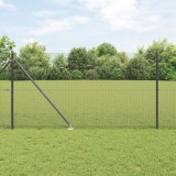 VidaXL Gard Sudat cu 7 Posturi cu V&acirc;rf Gri 1,2x10 m Oțel