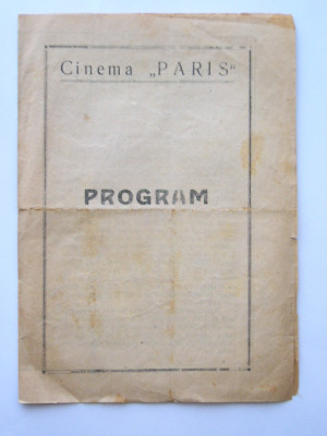 QW13 - Program cinematograf - Cinema Paris - anii 1930 foto