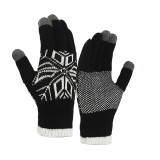 Manusi de barbat, flippy, model fulg, functie touchscreen (ecran tactil), material acril tricotat, manseta elastica, interior catifelat, marime univer
