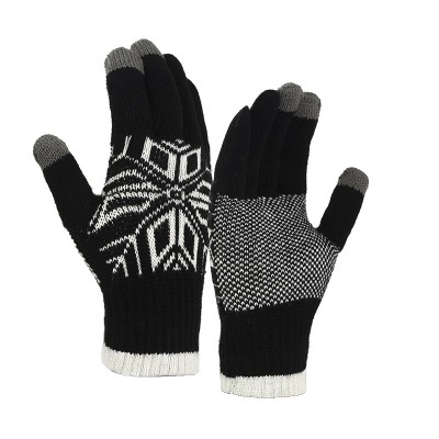 Manusi de barbat, flippy, model fulg, functie touchscreen (ecran tactil), material acril tricotat, manseta elastica, interior catifelat, marime univer foto