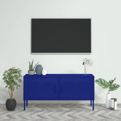 vidaXL Comodă TV, bleumarin, 105x35x50 cm, oțel 336226 foto