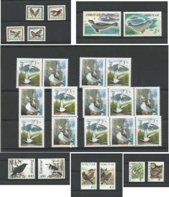 Foroyar Feroe Danemarca MNH - lot pasari si fauna foto