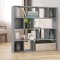 Gossi biblioteca/separator de camera, gri sonoma, 105x24x102 cm