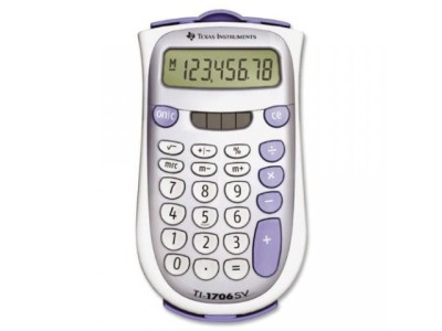 CALCULATOR de BIROU Texas Instruments TI-1706 SV, 8-digit, giant SuperView display and dual power, change sign (+/-) &amp;quot;TI000034&amp;quot; (timbru verde 0.18 lei foto