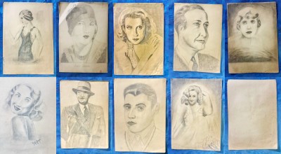 D317-I-Set 9 lucrari creion Ofiter german al 3 lea Reich ERICH KISSEL anii 1930. foto