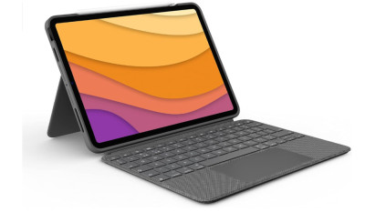 Husa cu tastatura Logitech Combo Touch iPad Air (a 4-1, a 5-1 gen - 2020, 2022), aspect german QWERTZ, gri - SECOND foto