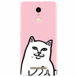 Husa silicon pentru Xiaomi Remdi Note 3, White Cat