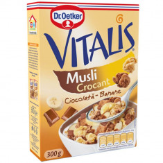 Musli Crocant Ciocolata si Banane Dr. Oetker Vitalis, 300 g, Musli Ciocolata si Banane, Musli Vitalis Dr. Oetker, Cereale Dr. Oetker, Cereale Vitalis,