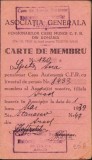 A863 Carte de membru Asociația Generală a Pensionarilor CFR &ndash; Arad, 1953