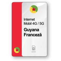 eSIM Internet Guyana Franceză, valabil 7 zile, trafic 1 GB, Standard
