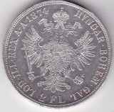 AUSTRIA UNGARIA 2 Florin Florini Gulden 1874 Muchie lovita