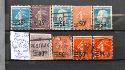 1926- Franta-YT=217-227-part.set-stamp. foto