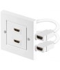 Priza de perete 2x HDMI ecranat alb Goobay