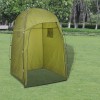 Cort Dus/Toaleta/Garderoba vidaXL Verde, 130x130x210cm, Portabil, cu 2 Compartimente si Acoperis