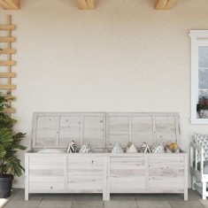 vidaXL Ladă depozitare de grădină alb 198,5x50x56,5 cm lemn masiv brad 364761