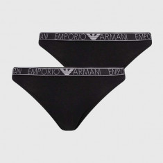 Emporio Armani Underwear tanga 2-pack culoarea negru