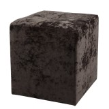 Taburet Cool, fix, patrat, stofa, maro, 35 x 35 x 36 cm