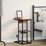 vidaXL Noptieră Stejar fumuriu 41.5 x 26 x 60.5 cm Lemn compozit