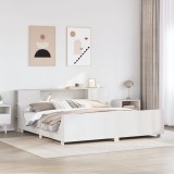 VidaXL Cadru de pat fără saltea, alb, 200x200 cm, lemn masiv pin