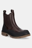 Ecco ghete chelsea de piele Grainer Chelsea culoarea maro, cu platformă, 214793-55275
