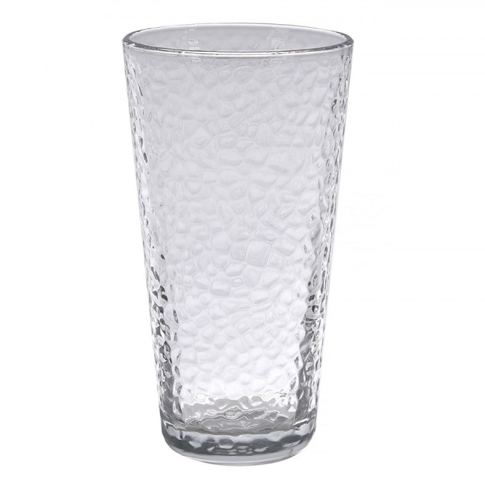 Pahar Apă din Sticlă, Model Crumpled, Transparent, Capacitate 310ml