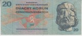 B11 - Bancnota foarte veche - Cehoslovacia - 20 coroane - 1970