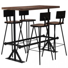 vidaXL Set de bar, 5 piese, lemn masiv reciclat foto